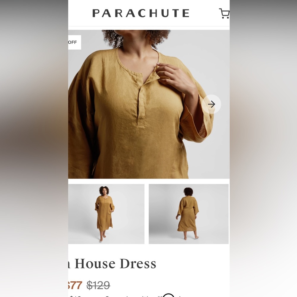PARACHUTE 100% Linen House Dress NWT ✨